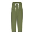 thumbnail image 4 of Chiccall Men's Cotton Linen Pants Casual Cargo Pants with Pockets Lightweight Elastic Waist Drawstring Pants Baggy Beach Trousers, 4 of 7
