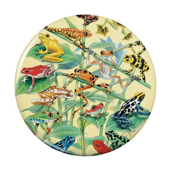 Tropical Rainforest Frogs Froggies Dart Kitchen Refrigerator Locker Button Magnet