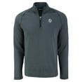 thumbnail image 2 of Men's Cutter & Buck Heather Black New York Yankees Peshastin Eco Fleece Recycled Raglan Quarter-Zip Top, 2 of 3