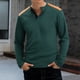 thumbnail image 1 of pstuiky camisa de manga larga para hombre, Blusa/camisa informal y moderna de color liso con cuello redondo y botones en bloques de color para hombre Tops casuales para hombres xl, 1 of 9