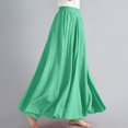 thumbnail image 5 of ShomPort Women's Linen Skirts Summer Elastic High Waist Flowy Maxi Skirts Dance Vacation Skirts, 5 of 6