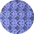 thumbnail image 1 of Ahgly Company Machine Washable Indoor Round Abstract Blue Modern Area Rugs, 8' Round, 1 of 4