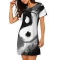 thumbnail image 2 of Balery Yin And Yang Pattern Womens Short Sleeve Sleepshirt Scoopneck Cute Nightdress Comfy Nightgown Loungewear Dress, 2 of 6