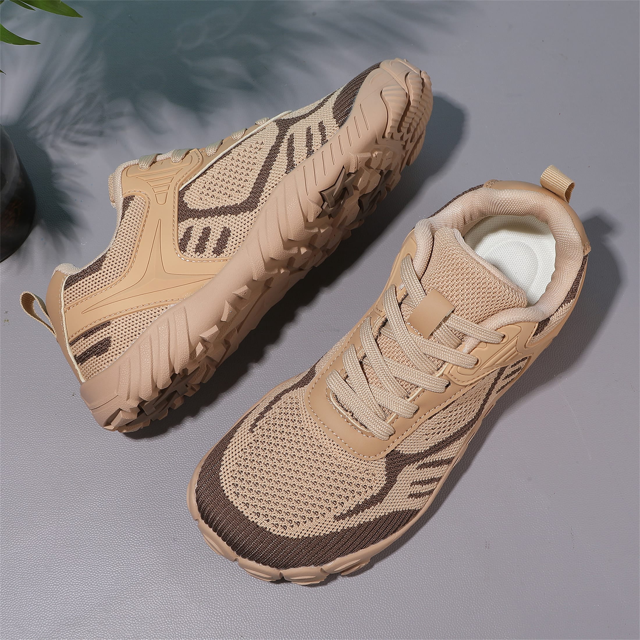 LASUDRAA Men Women Wide-Foot Barefoot Hiking Shoes, Lightweight Fly-Woven Trail Sneakers with Anti-Slip Sole for Walking & Fitness