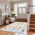 Area Rug 3x5ft Alphabet Number Cartoon Low Pile Washable Rug Soft ...