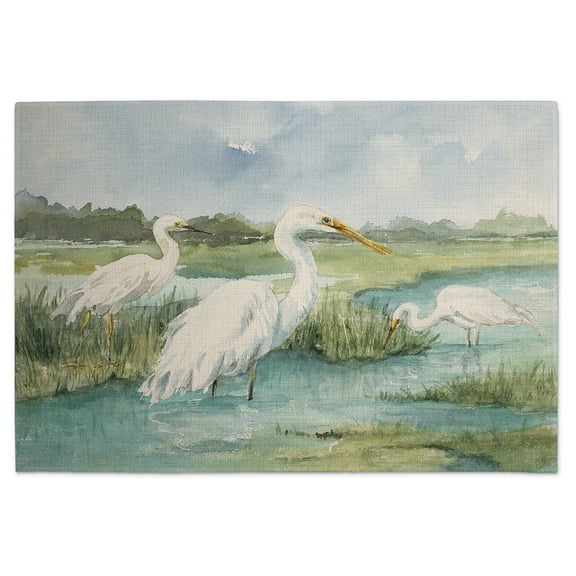 Highland Home "Beach Birds"  4-Pack Cotton Blend Washable Placemats