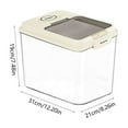 thumbnail image 3 of Large Airtight Rice Food Storage Container | 22lb Capacity Plastic Cereal Flour Grain Organizer | Sealed Lid | Measuring Cup Included | Household Kitchen Pet Dry Food | 1 Piece | 31x21x19cm, 3 of 6