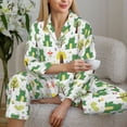 thumbnail image 6 of Pofeuu Funny Toad Print Womens Pajamas Set Long Sleeve Sleepwear Button Down Nightwear Soft Pj Lounge Sets Button Down Pajamas Women-XX-Large, 6 of 7