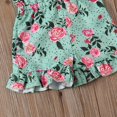 thumbnail image 5 of Toddler Baby Girls One-Piece Floral Romper V Neck Sleeveless Ruffled Pants Romper Jumpsuit Outfit, 5 of 5