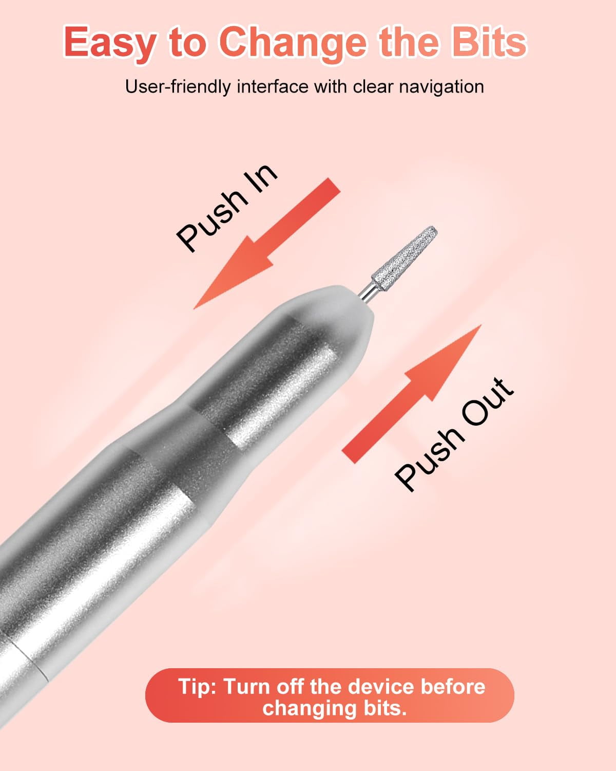 Cordless Nail Drill Pro: 30000 RPM Rechargeable Electric Nail File, Lightweight & Quiet for Acrylic, Gel Nails, Manicures & Pedicures – Professional & Home Use