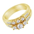 thumbnail image 2 of AFFY Round Shape White Natural Diamond Bridal Ring Set In 10k Yellow Gold (0.5 cttw) Ring Size-4, 2 of 2
