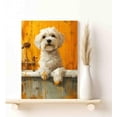 thumbnail image 4 of HFDF Maltese Dog Bathtub,Bathroom Wall Art,Animal Bathroom Art,baby girl nursery wall art for Home Bedroom Livg Room Wall Decor Easy to Hang- canvas prt with , red-3 12x16inch Framed, 4 of 6