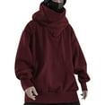 thumbnail image 2 of 2025 New Men's Solid Vintage Hooded High Neck Loose High Street Hip Hop Pullover Sweatshirt Casual Men Graphic Sweatshirt, 2 of 5