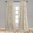 thumbnail image 5 of Ambesonne Beige Curtains, Wedding Bouquet Flora, Pair of 28"x95", Dust Beige Tan, 5 of 5