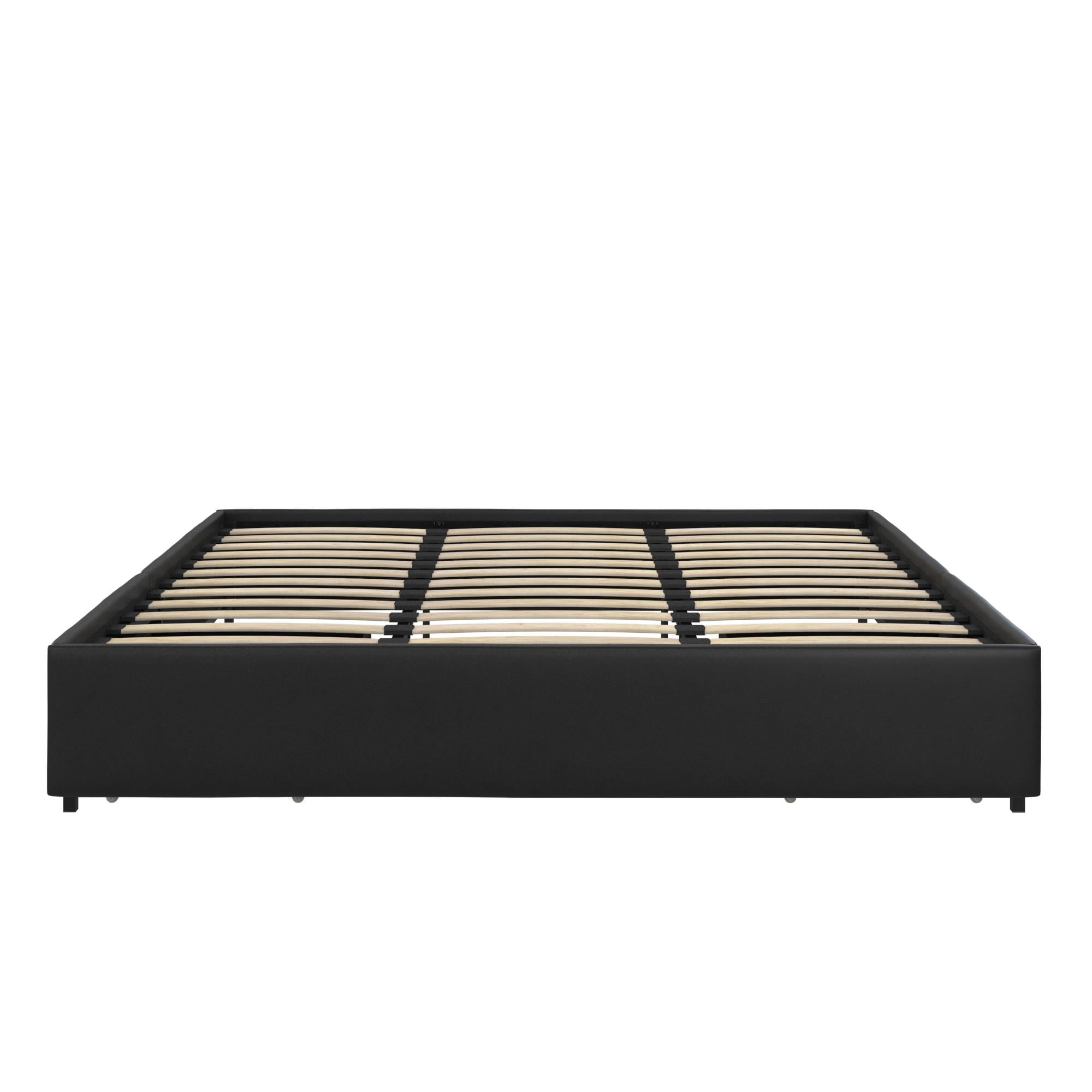 DHP Maven Platform Bed with Storage, King, Black Faux Leather
