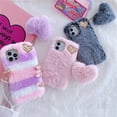thumbnail image 2 of Funda de teléfono de felpa cálida para Apple iPhone 14, 13Pro, 12promax, 11promax, X, XS, XR, 8, 7 Plus, colgante, Bowknot, cubierta protectora a prueba de golpes Fivean unisex, 2 of 2