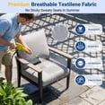 thumbnail image 5 of Muphyers Aluminum Patio Chairs with Ottomans, 4-Piece Outdoor Patio Furniture Set with 5.1" Cushions, Heavy Duty Armchairs with Footrests, Rust-Resistant Dining Chairs for Lawn Deck Porch,Gray, 5 of 11