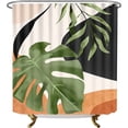 thumbnail image 5 of Plant Shower Curtain Boho Tropical Shower Curtain for Bathroom Abstract Plant Palm Leaf Shower Curtain Waterproof Fabric Shower Curtain Set with 12 Hooks, 72x72 Inches, 5 of 6