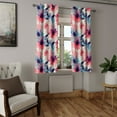 thumbnail image 2 of Ambesonne Floral Grommet Curtain, Waatercolor Spring Flowers, 50"x60", Violet Blue Dark Coral, 2 of 5