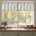 thumbnail image 3 of DWCN Thick Textured Linen Floral Valance for Kitchen Living Room, Rod Pocket Farmhouse Vintage Cottage Valance Curtain, Blue Rose, 42 x 18 Inches, 1 Panel, 3 of 8