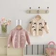 thumbnail image 3 of ZHaobin Baby Clothing Fashion Long Sleeve Knitted Cardigan Coat 2024 Children New Autumn Sweater Girl Baby Sweet Bow Design Sense Top (Pink,18M), 3 of 6