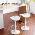 thumbnail image 4 of MOJAY Clear Bar Stools Set of 2, Counter Height Adjustable Swivel Acrylic Bar Stools with PU Leather Upholstered, Armless Bar Stools for Kitchen Island - Clear/White, 4 of 8