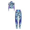 thumbnail image 3 of Haitryli Kids Girls 2-Piece Figure Skating Outfits Tassel Crop Top with Leggings for Gymnastic Performance Blue 8, 3 of 7