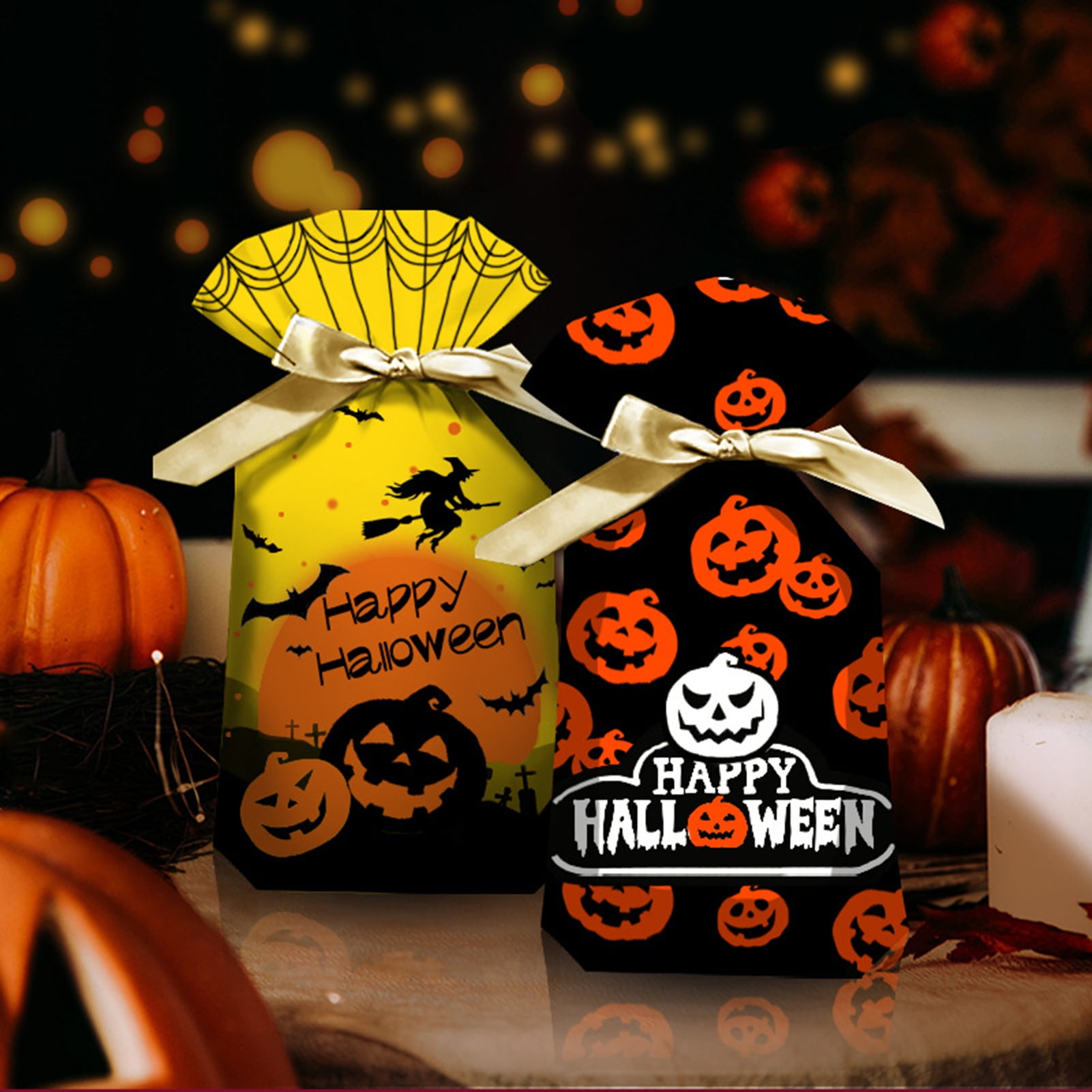 Travelwant 50Pcs Halloween Treat Bags Candy Bags for Halloween Party