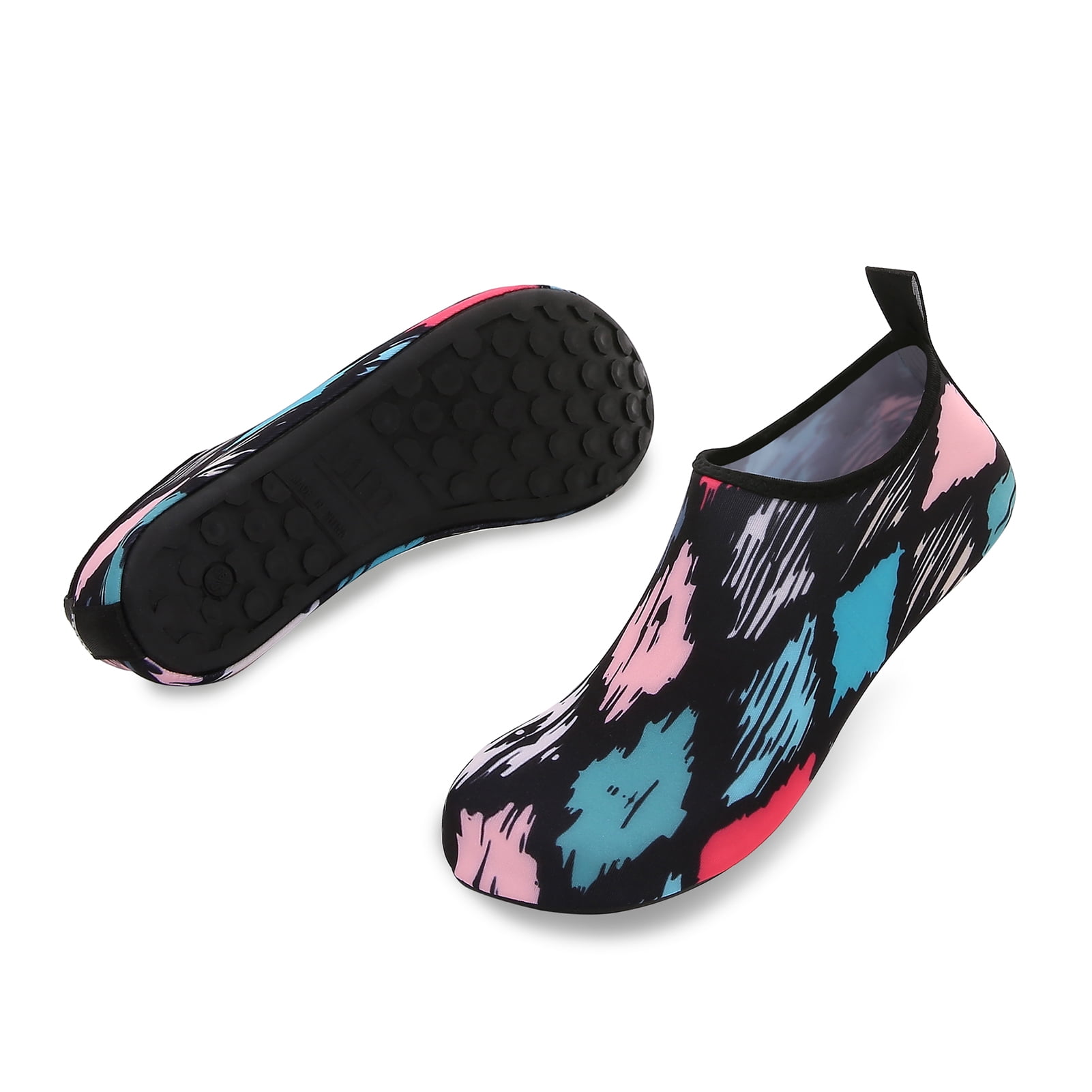 Men and Women a Slip On Barefoot Quick-Dry Beach Aqua Yoga Water Shoes (Diamond/Multicolor, 11.5-12.5 Men)