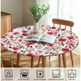 thumbnail image 6 of Round Fitted Tablecloth with Elastic Edge Floral Tablecloth 44" Reusable Watercolor Flower Round Table Cover for Indoor Outdoor 38"-42", 6 of 6