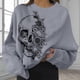 thumbnail image 5 of Sudadera con cuello Disfraz fácil Atlético Ropa suelta Suéteres casuales Camisas divertidas Tops Sudaderas con capucha para Halloween - Gris Media Cara L Yinane Sudaderas, 5 of 5