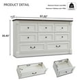thumbnail image 3 of wow97e Farmhouse 8 Drawers Dresser for Bedroom, 61" Wide Wooden Chest of Drawers w/Roman Column, Storage Dressers for Bedroom, Living Room, White, 3 of 7