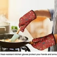 thumbnail image 4 of Cute Oven Mitts,Red Christmas Gingerbread Man Pattern Oven Mitt 2-Pack Set,Kitchen Gloves for Oven,Heat Resistant Oven Mitts 7.7"x12", 4 of 7