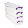 thumbnail image 4 of predolo 4-Piece Storage Box Set: Transparent Design, Stackable, Lockable, Multi-purpose, Purple, 4 of 8