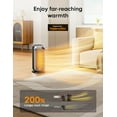 thumbnail image 3 of Space Heaters for Indoor Use, 1500W Electric Heater with Remote, PTC Ceramic Heater with Thermostat, 12H Timer, 70° Oscillation, Digital Display, Fast Safety Room Heater for Home Bedroom Office, 3 of 8