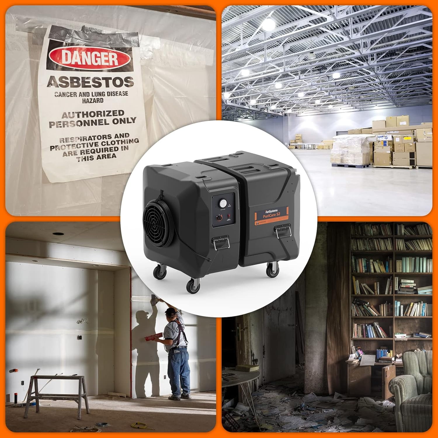 PURISYSTEMS PuriCare S2 Industrial Air Filtration System 2000 CFM, Heavy Duty HEPA Air 2-in 1 Filtration Air Cleaner for , Renovation, Commercial/Industrial Use