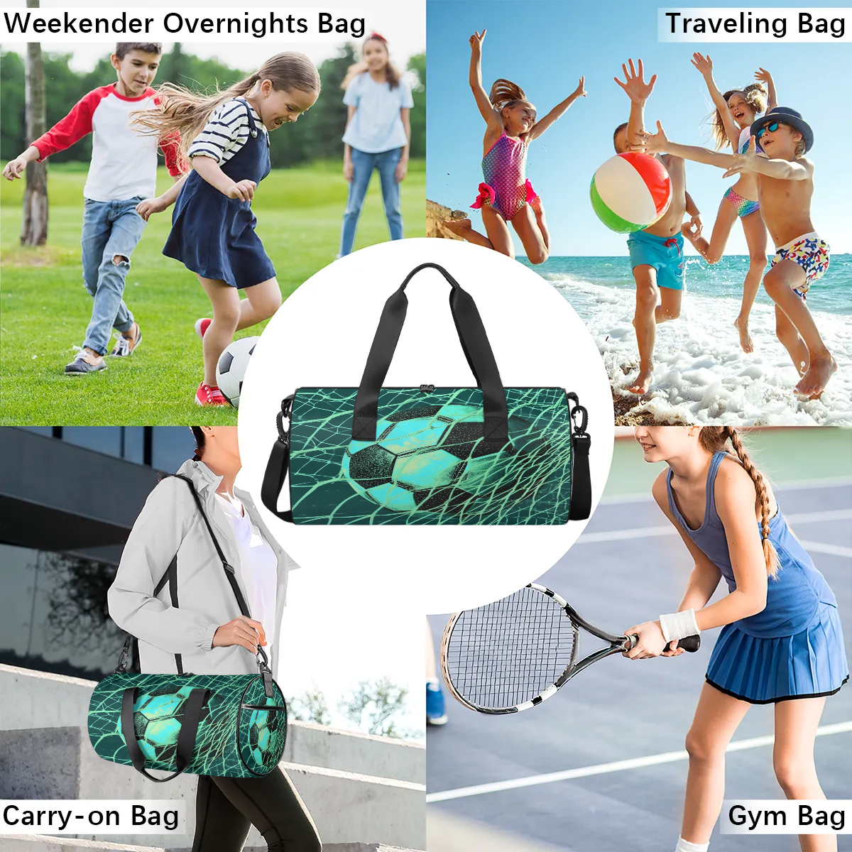 Qzjjjmy Ball Sports Gym Bag Baseball Football Sport Duffel Bag Gym Sport Duffel Bag Travel Bag