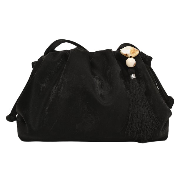 Bolso Tipo Cartera Plisado Cruzado Con Nube Femenino Cuero PU para Mujer