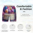 thumbnail image 5 of Lsque Mens Swim Trunks Colorful Balloon Cake Celebration Pattern - Bathing Suit Compression Liner - Beach Swim Shorts Swimwear - (S-3XL) - Stretch Quick Dry -X-Large, 5 of 9