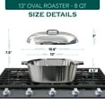 thumbnail image 3 of MAGNAWARE 8qt Lightweight Cast Aluminum Oval Dutch Oven, Silver, 3 of 10