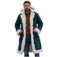 thumbnail image 3 of BiZtdJrK Navy Sherpa Lined Winter Coats for Men Heavyweight Warm Fleece Hooded Jacket Outdoor Wind Proof Cardigans Outerwear L, 3 of 7