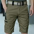 thumbnail image 2 of Puntoco Cargo Shorts for Men Stretch Waist,Men'S Pants Pocket Water Ripstop Hiking Pants Lightweight Cargo Fishing Military Shorts Army Green 4(S), 2 of 5