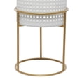 thumbnail image 6 of DecMode 23", 19", 16"H Rattan Weave Inspired White Metal Planter with Removeable Ring Stands (3 Count), 6 of 16