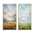 thumbnail image 2 of Designart "pasture Bold Horizon II" Meadow Framed Wall Art Set Of 2 - Green Landscapes Frame Gallery Set For Office Decor, 2 of 6