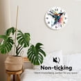 thumbnail image 3 of Wall Clock, Brown Wooden Board Silent Non Ticking Battery Operated Round Decorative Indoor Outdoor Clocks for Living Room Kitchen Bedroom Bathroom Patio 12", 3 of 6