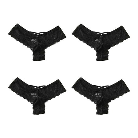 Xiaoxatg Panties for Womens Seamless Lace Underwear Short Lingerie Thong Panties 4 Packs New Years Eve Party Suit