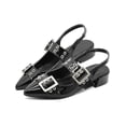 thumbnail image 2 of Flats Balerina Elegante Para Dama Oficina Charol Negro negro 24.5, 2 of 6