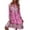 A-Pink336, variant on SONXAHE Women's Tiered-Hem Short Dress Long-Sleeve Daily Casual V-Neck Sundress