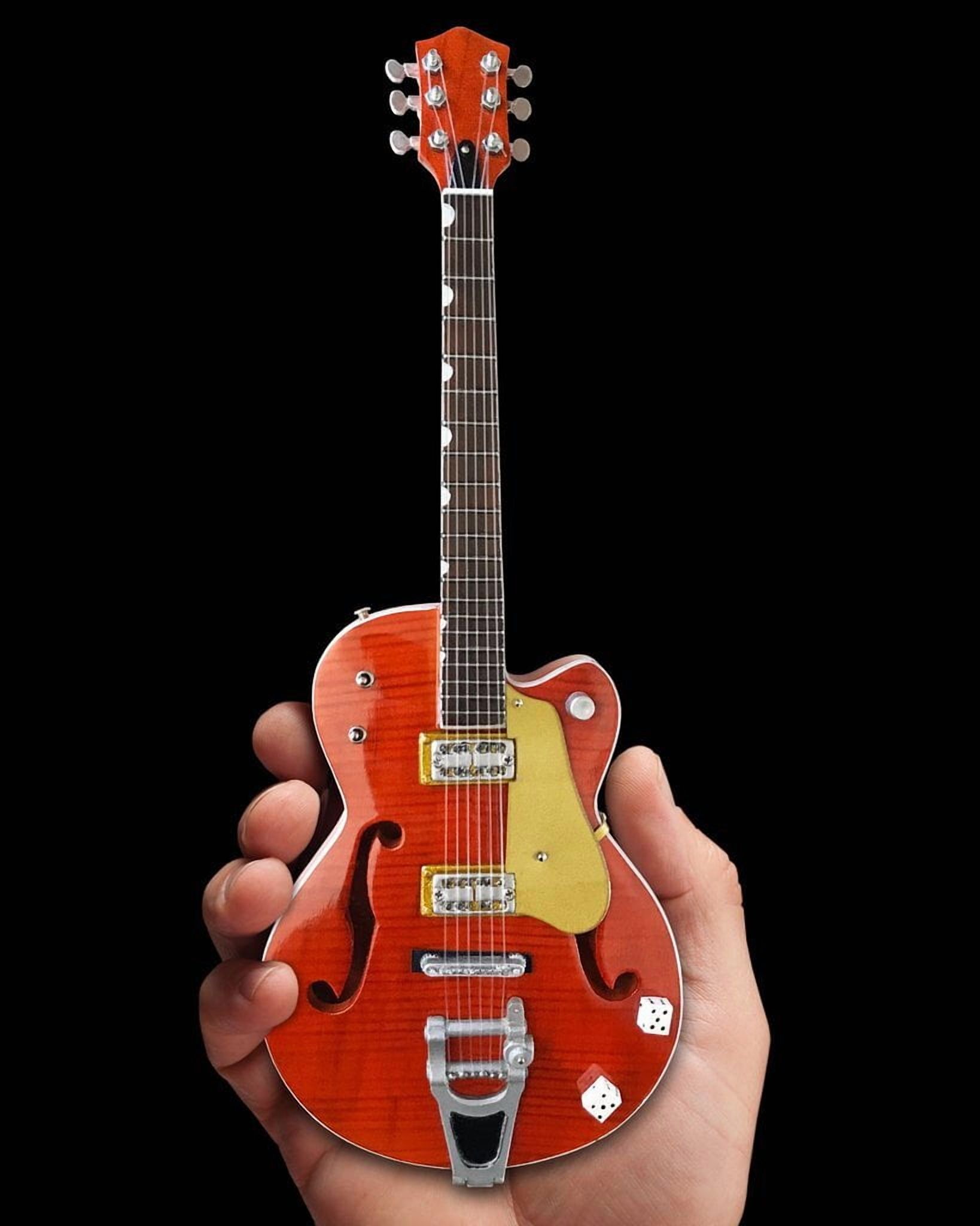 Brian Setzer Gretsch Nashville Orange Dice Hollow Body 10 Inch Miniature Guitar
