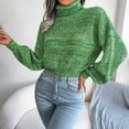 thumbnail image 5 of Womens Fall Fashion 2022! QLEICOM Sweaters for Women, Women's Fashion Casual Lantern Long Sleeve Turtleneck Knitted Sweater Turtleneck Sweater On Clearance, 5 of 6
